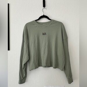 Octopied Mind “Big Feels” Ribbed Sage Green Set | Cropped Long Sleeve + Pants